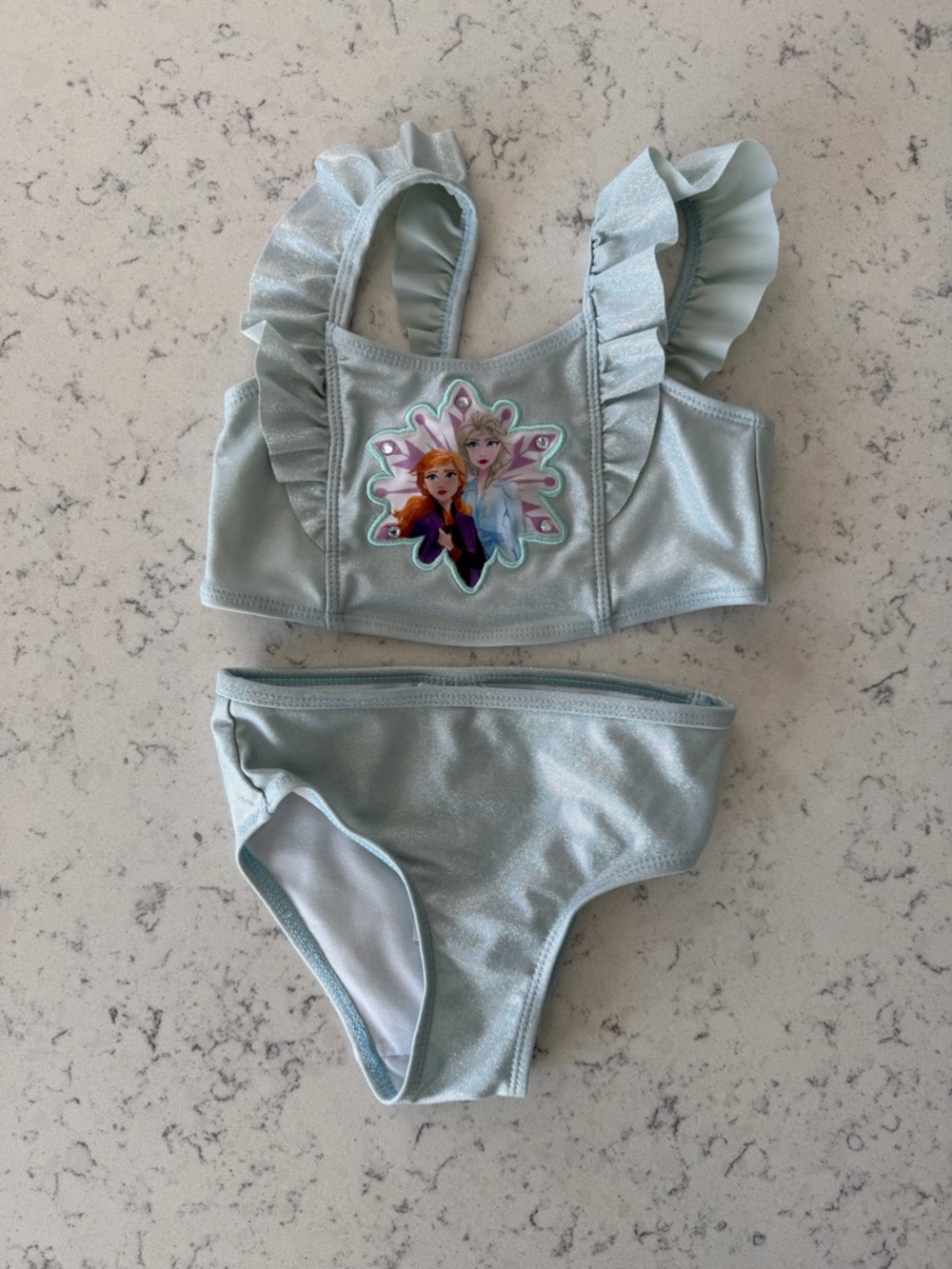 Disney Light Blue Frozen 2-Piece Ruffle Bikini